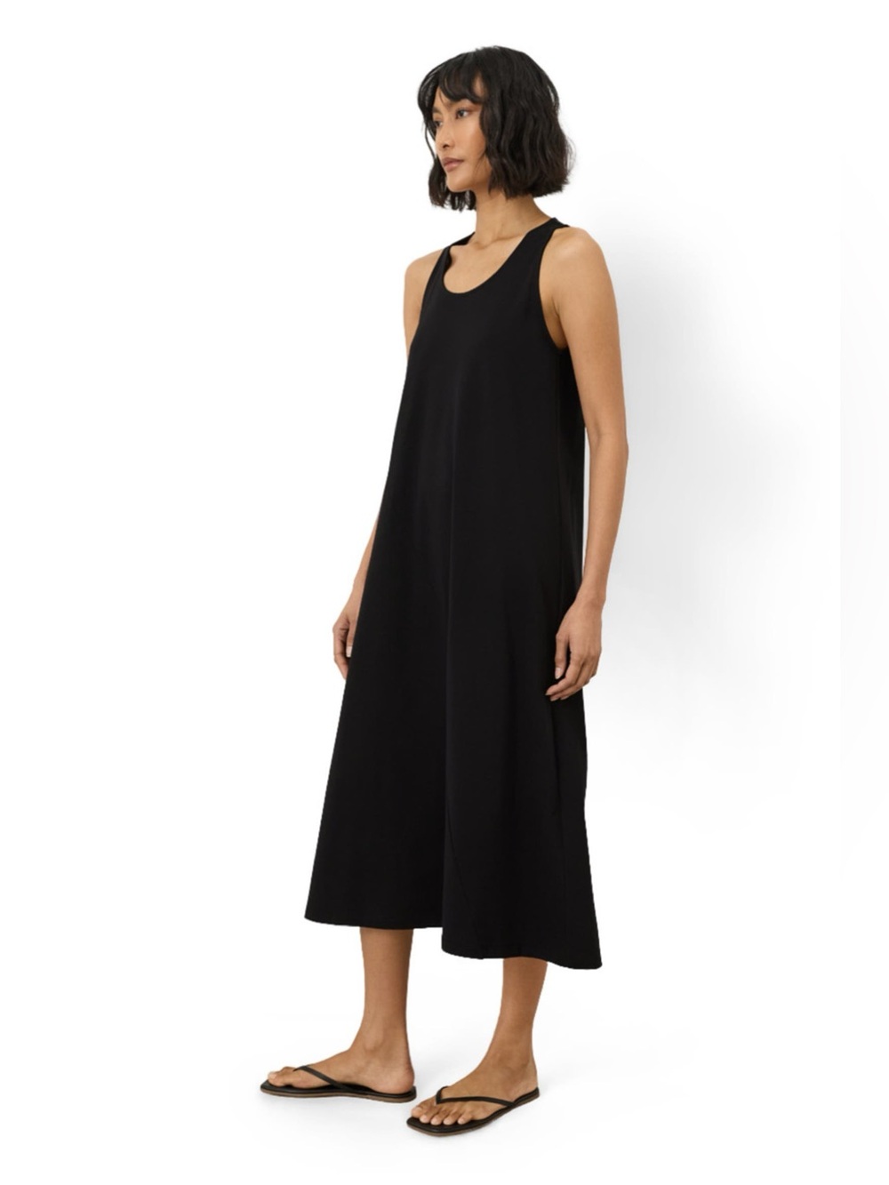 PACT Organic Cotton Jersey Relaxed Tank Dress Black Size XL